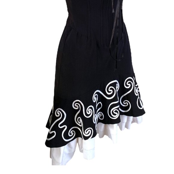 Mara Margo Paris Corset Mini Milkmaid Dress Small-S Black White -EU38-Small/S - Picture 11 of 16